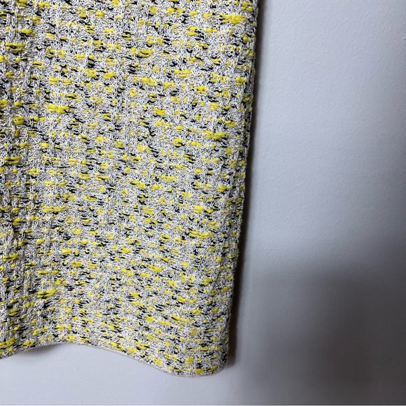 St. John Yellow Tweed Dress Black White Short Sleeve Classic Wool 519 - Picture 8 of 10